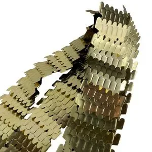 Vintage Gold Plus-Sized Stretchy Scale Layered Waist Belt 1990s Flower Buckle HK Vintage | Accessories | Vintage Gold Plussized Stretchy  main image 4